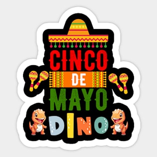 "Let's Fiesta" Cinco de Mayo Dino T-Shirt Sticker